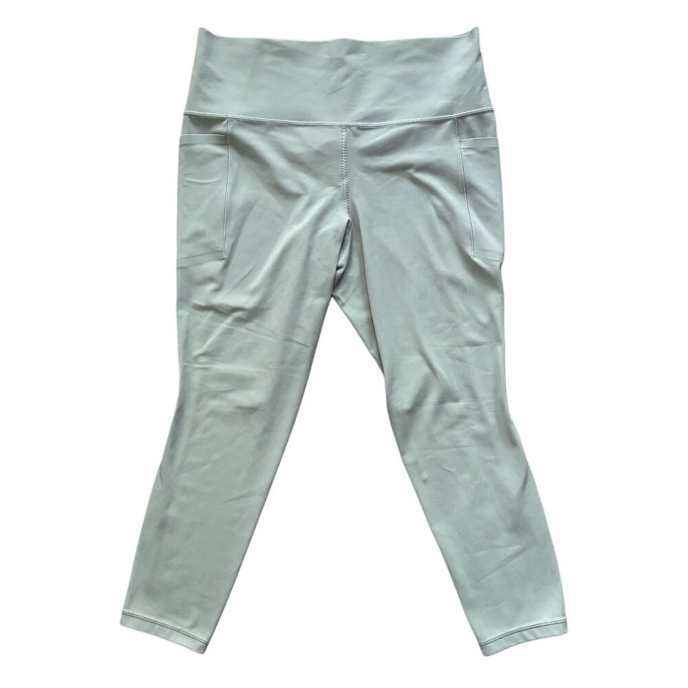 Athleta Salutation Stash Pocket II 7/8 High Rise Leggings, Size L, Light Green